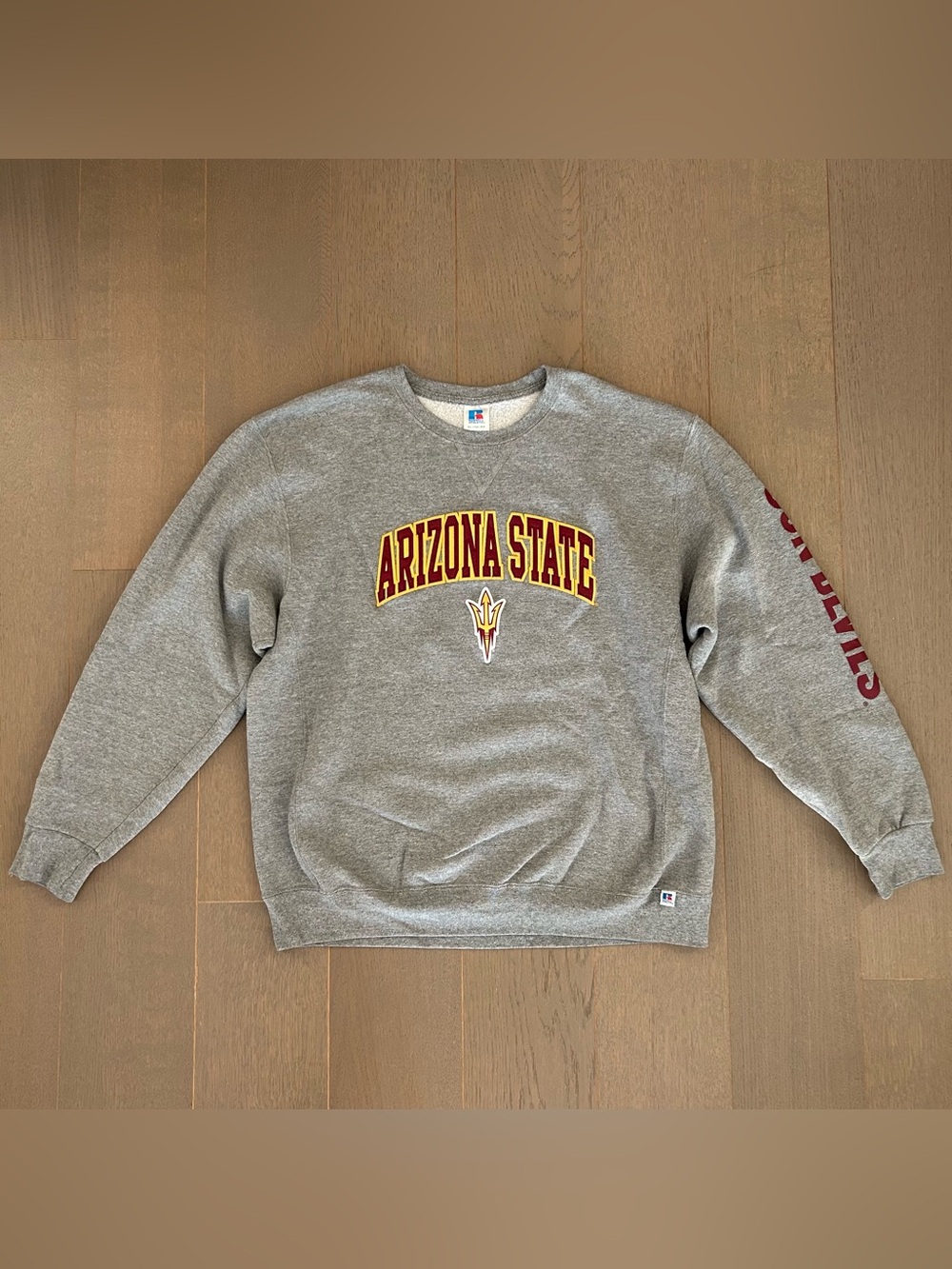 Mens Arizona State Sun Devils Football Light Grey Sweater